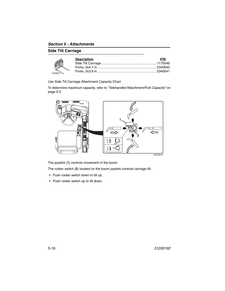 Side tilt carriage, Side tilt carriage -16 | JLG G6-23A Operator Manual User Manual | Page 80 / 126