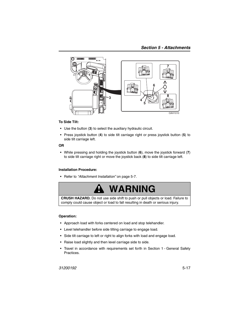 Warning | JLG G6-23A Operator Manual User Manual | Page 81 / 126