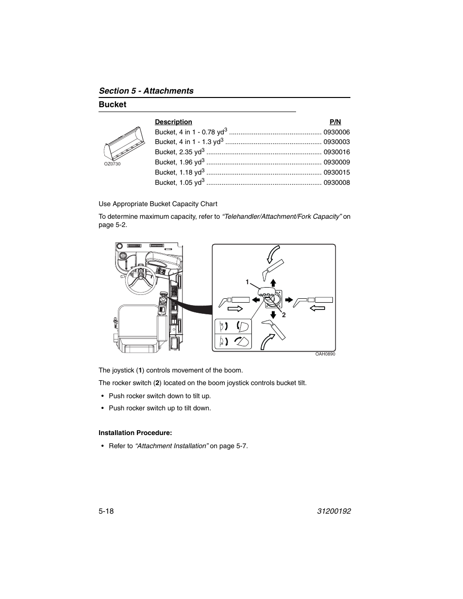 Bucket, Bucket -18 | JLG G6-23A Operator Manual User Manual | Page 82 / 126