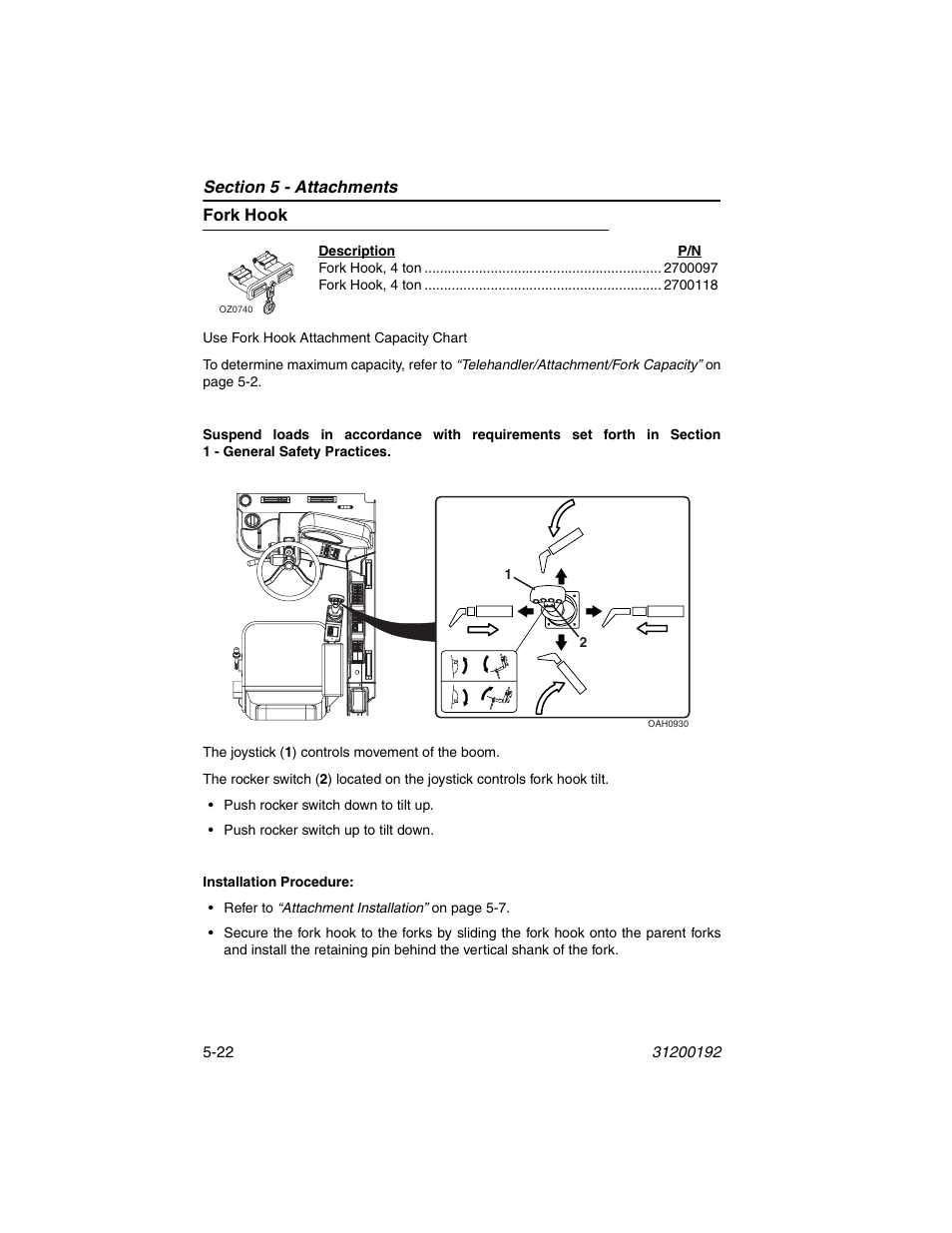 Fork hook, Fork hook -22 | JLG G6-23A Operator Manual User Manual | Page 86 / 126