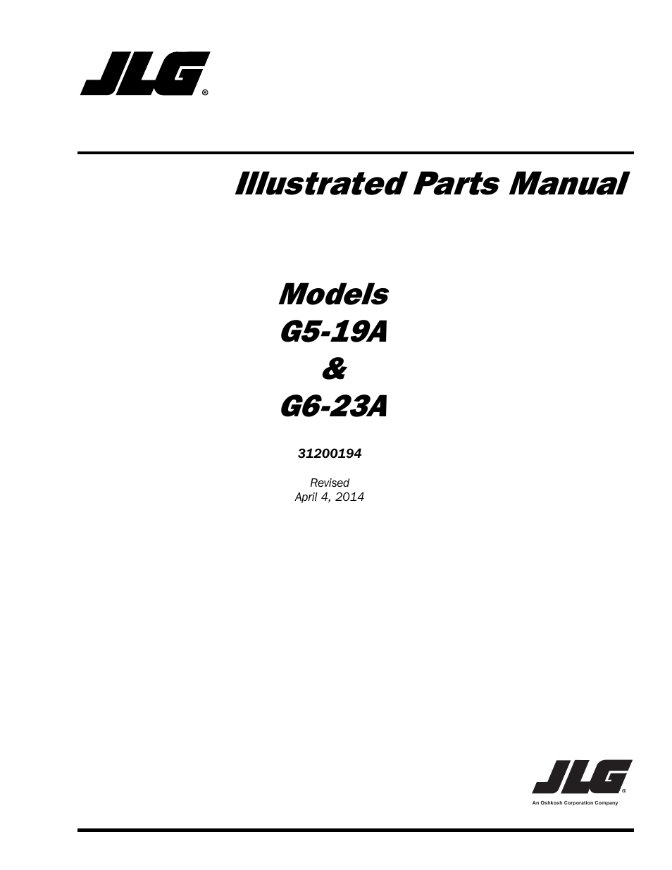 JLG G6-23A Parts Manual User Manual | 318 pages