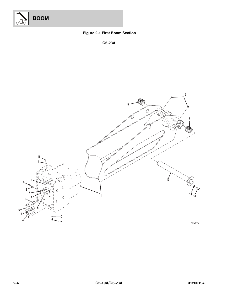 Boom | JLG G6-23A Parts Manual User Manual | Page 24 / 318