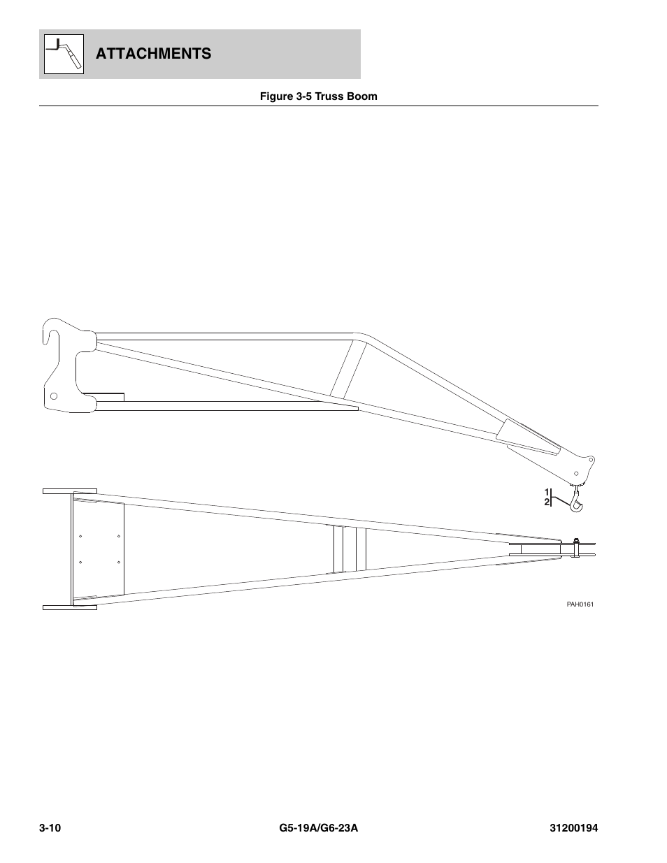 Figure 3-5 truss boom, Truss boom -10, Attachments | JLG G6-23A Parts Manual User Manual | Page 44 / 318
