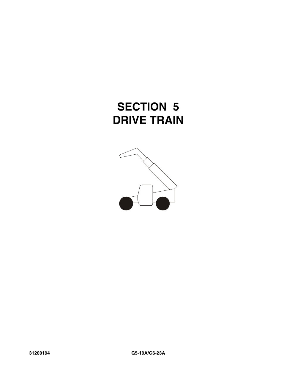 Section 5 drive train, Section 5, Drive train -1 | JLG G6-23A Parts Manual User Manual | Page 75 / 318