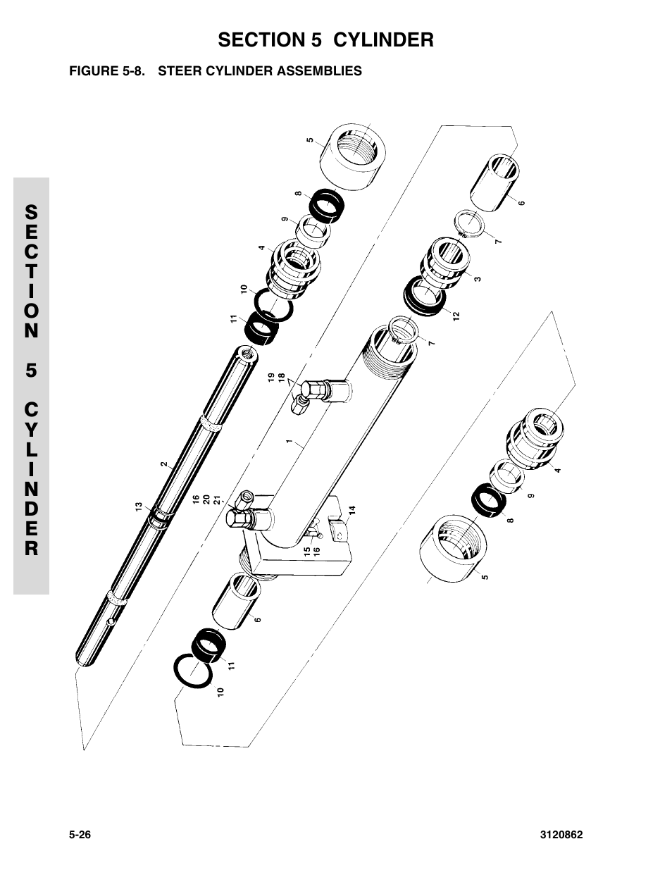 Figure 5-8. steer cylinder assemblies, Steer cylinder assemblies -26 | JLG 45e Parts Manual User Manual | Page 156 / 230
