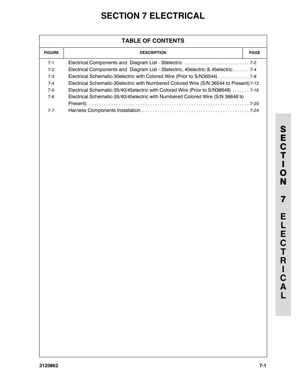 Section 7 electrical, Section 7 - electrical | JLG 45e Parts Manual User Manual | Page 173 / 230
