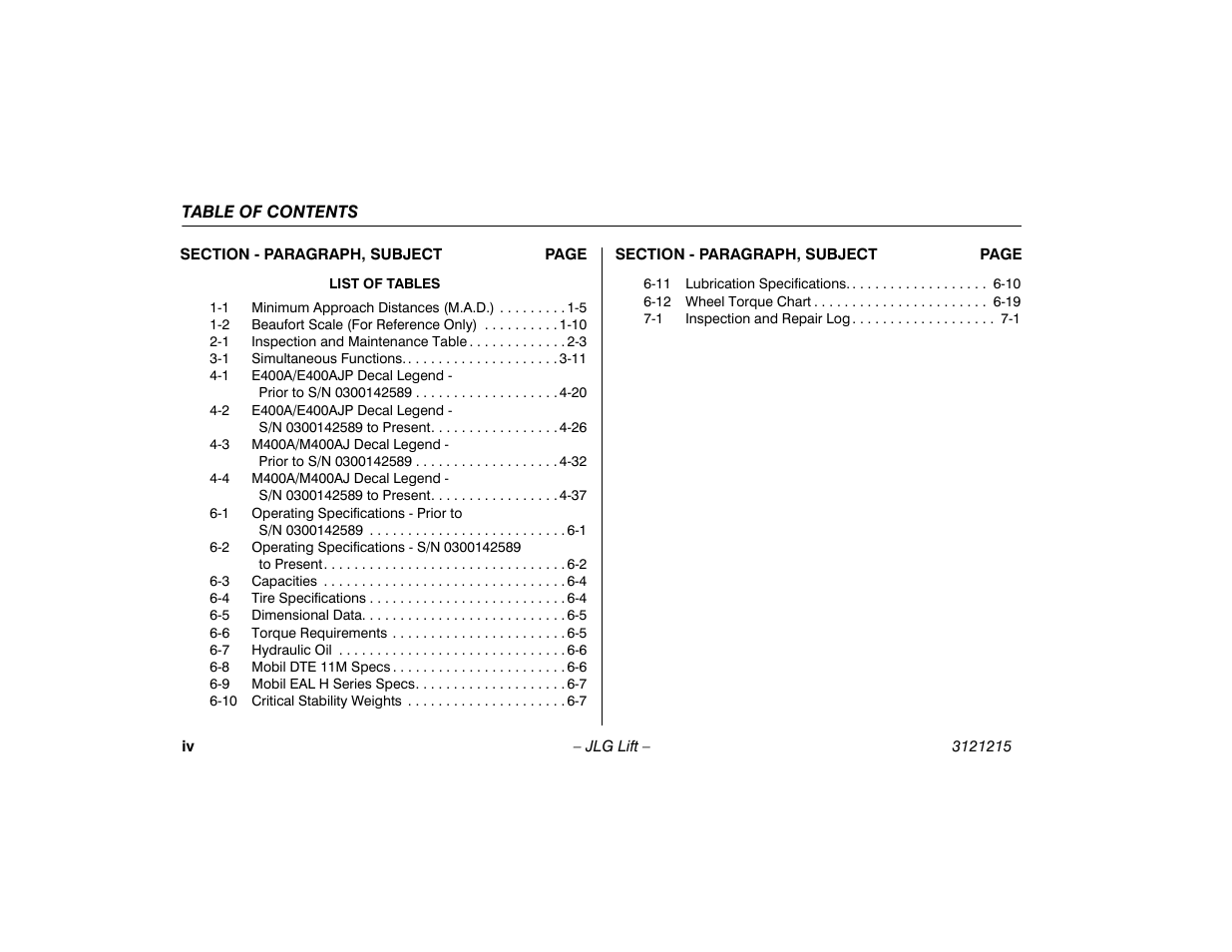 JLG M400 Operator Manual User Manual | Page 10 / 118