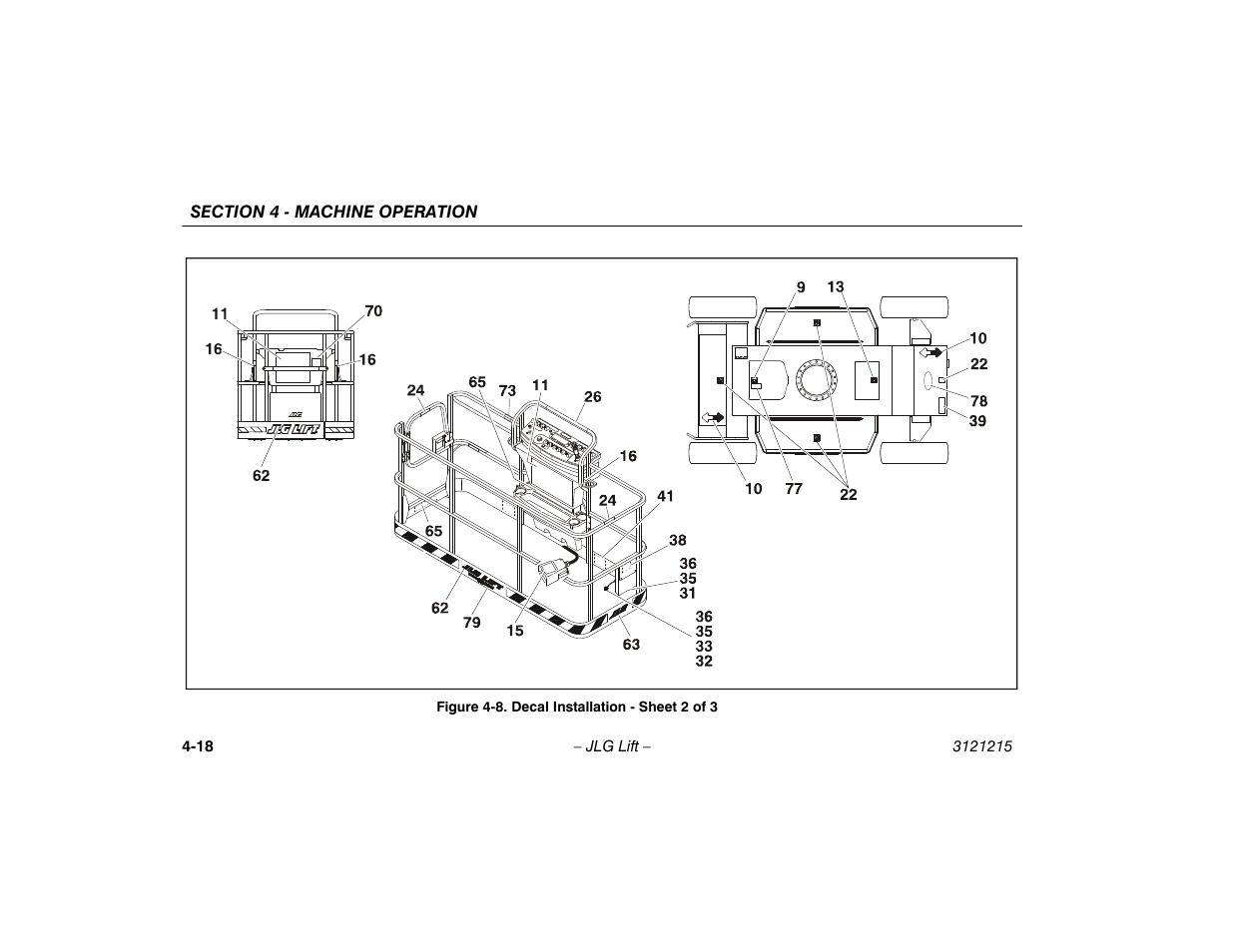 Decal installation - sheet 2 of 3 -18 | JLG M400 Operator Manual User Manual | Page 64 / 118