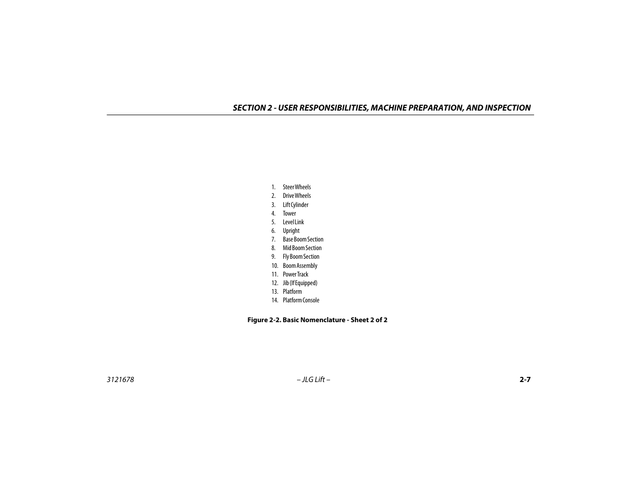 Basic nomenclature - sheet 2 of 2 -7 | JLG 680S Operator Manual User Manual | Page 33 / 124