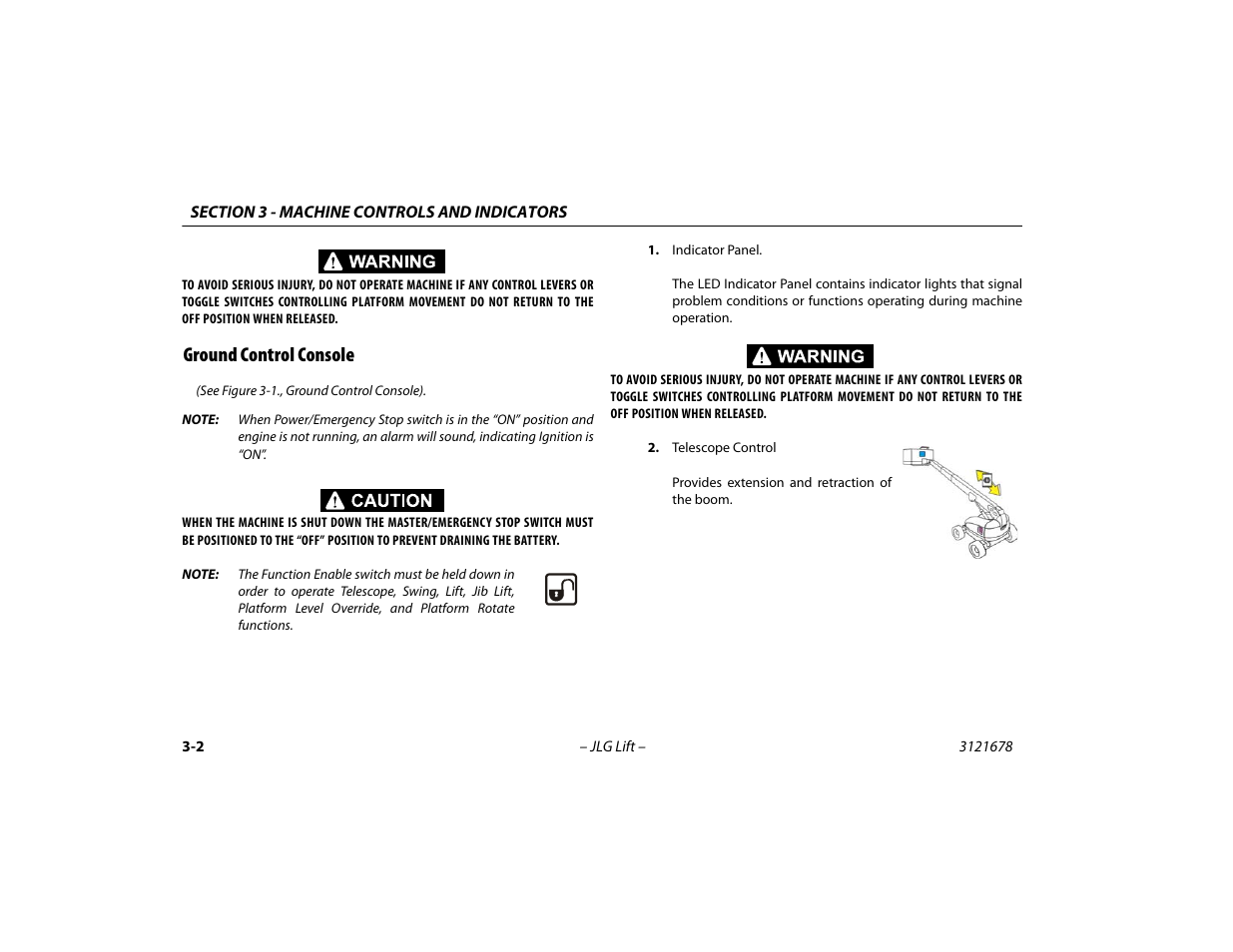 Ground control console, Ground control console -2 | JLG 680S Operator Manual User Manual | Page 44 / 124