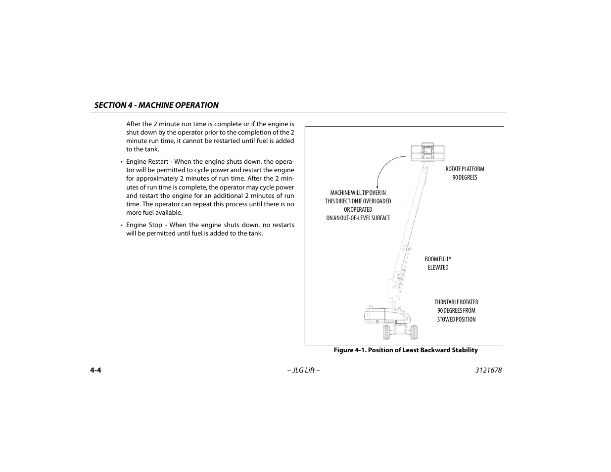 Position of least backward stability -4 | JLG 680S Operator Manual User Manual | Page 66 / 124