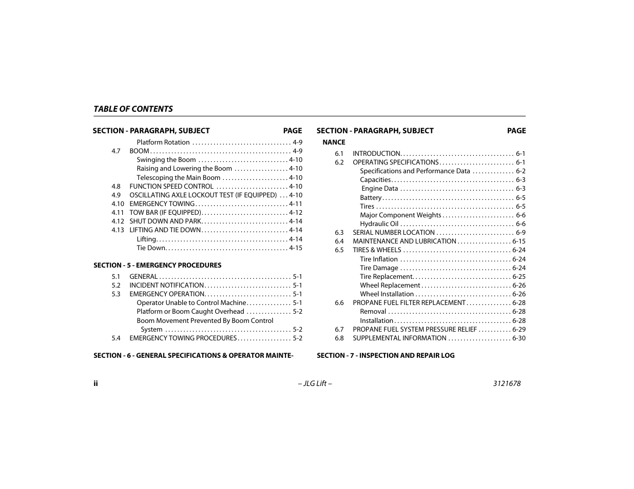 JLG 680S Operator Manual User Manual | Page 8 / 124