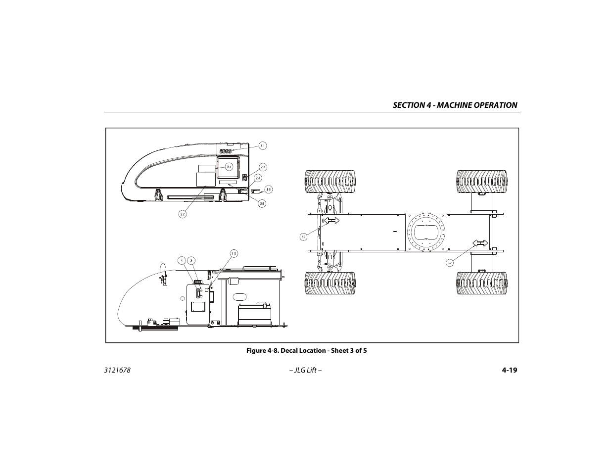 Decal location - sheet 3 of 5 -19 | JLG 680S Operator Manual User Manual | Page 81 / 124