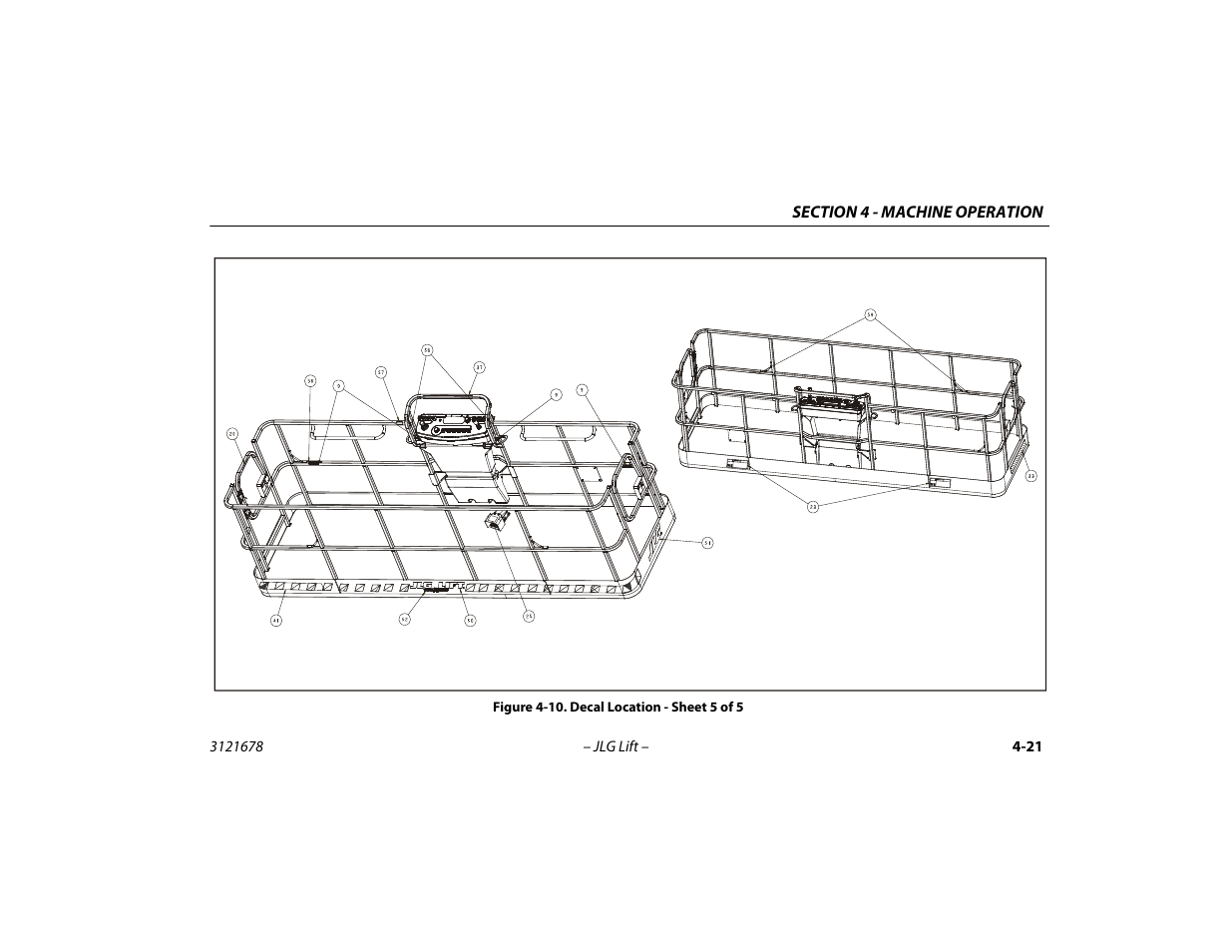 Decal location - sheet 5 of 5 -21 | JLG 680S Operator Manual User Manual | Page 83 / 124