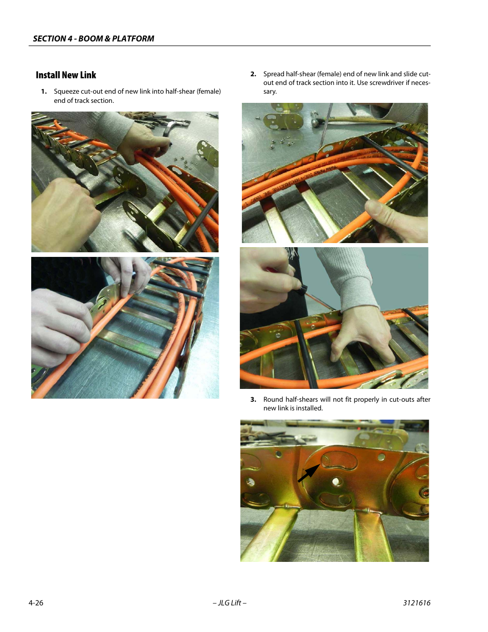 Install new link, Install new link -26 | JLG 660AJ Service Manual User Manual | Page 174 / 334