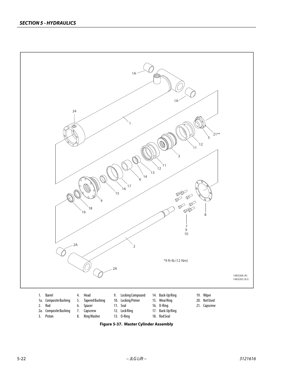 Master cylinder assembly -22 | JLG 660AJ Service Manual User Manual | Page 202 / 334