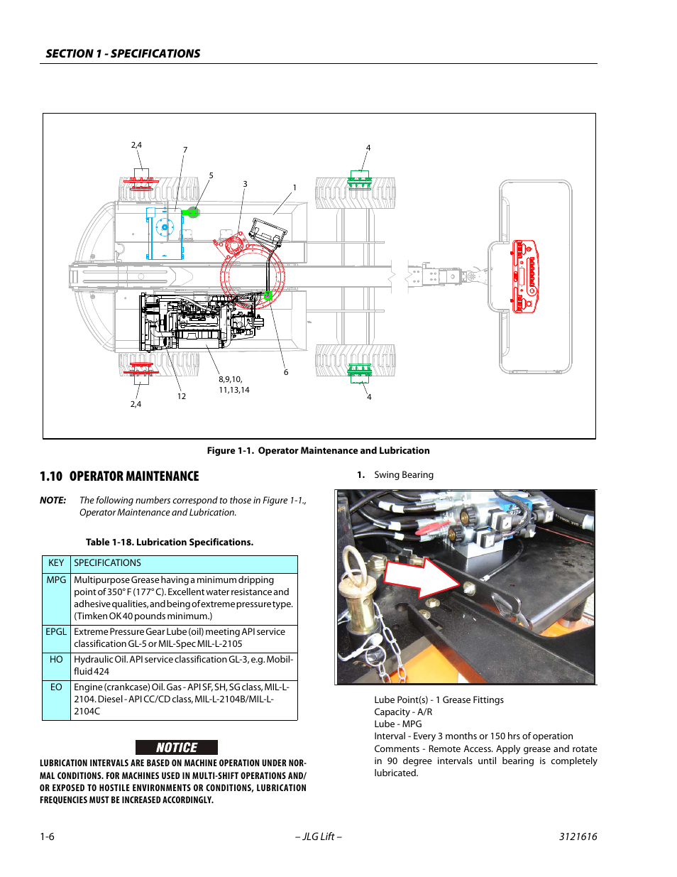 10 operator maintenance, Operator maintenance -6, Operator maintenance and lubrication -6 | Lubrication specifications -6 | JLG 660AJ Service Manual User Manual | Page 22 / 334