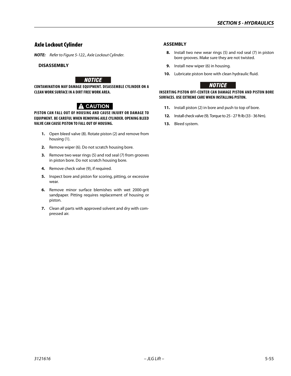Axle lockout cylinder, Axle lockout cylinder -55 | JLG 660AJ Service Manual User Manual | Page 235 / 334