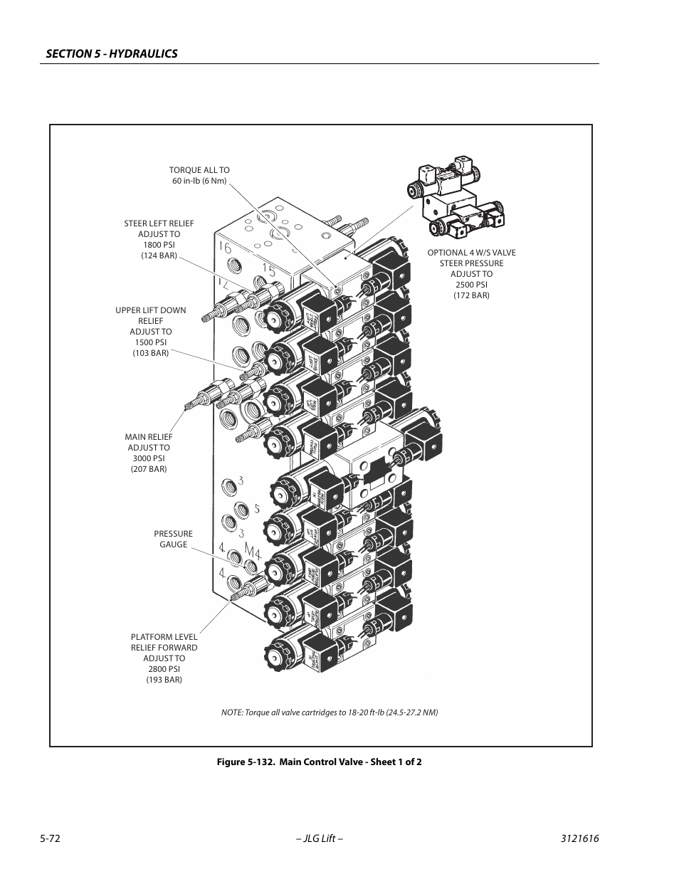 Main control valve - sheet 1 of 2 -72 | JLG 660AJ Service Manual User Manual | Page 252 / 334
