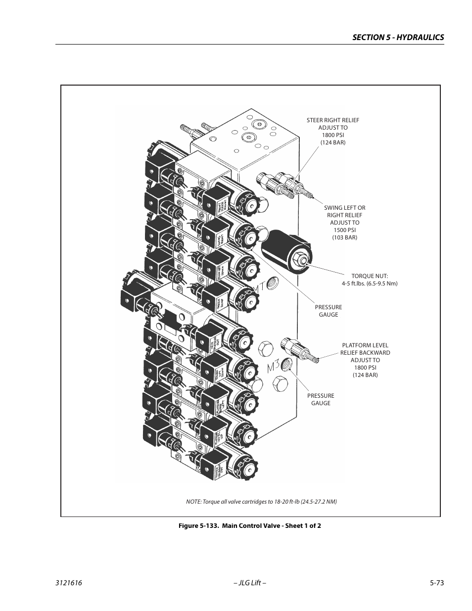 Main control valve - sheet 1 of 2 -73 | JLG 660AJ Service Manual User Manual | Page 253 / 334