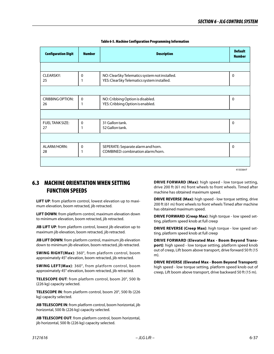 3 machine orientation when setting function speeds | JLG 660AJ Service Manual User Manual | Page 291 / 334