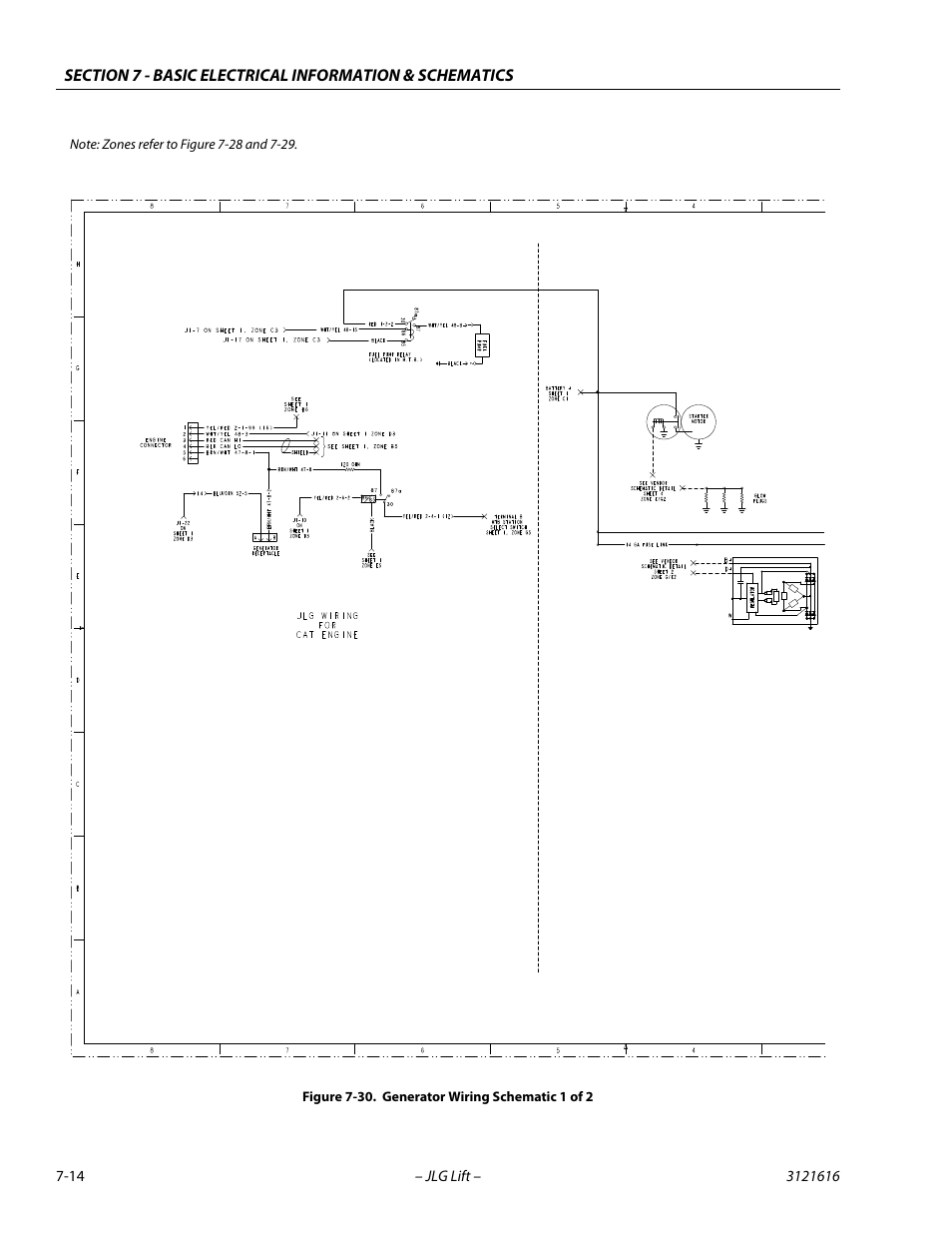 Generator wiring schematic 1 of 2 -14 | JLG 660AJ Service Manual User Manual | Page 322 / 334