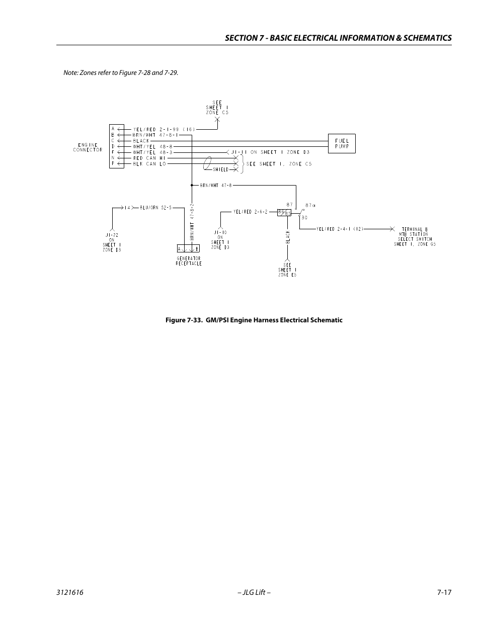 Gm/psi engine harness electrical schematic -17 | JLG 660AJ Service Manual User Manual | Page 325 / 334