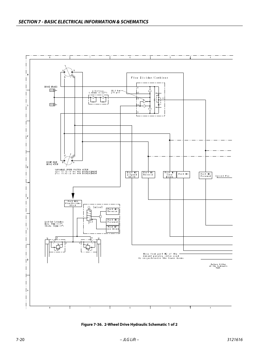 Wheel drive hydraulic schematic 1 of 2 -20 | JLG 660AJ Service Manual User Manual | Page 328 / 334