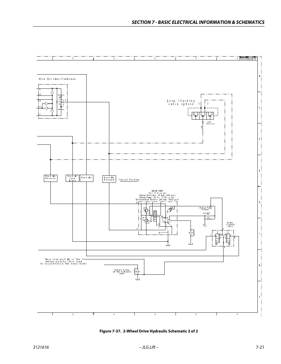 Wheel drive hydraulic schematic 2 of 2 -21 | JLG 660AJ Service Manual User Manual | Page 329 / 334