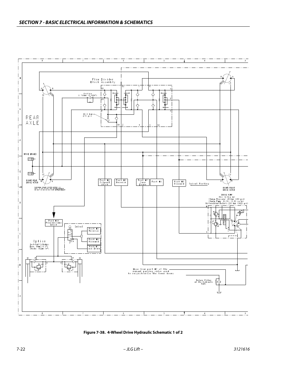 Wheel drive hydraulic schematic 1 of 2 -22 | JLG 660AJ Service Manual User Manual | Page 330 / 334