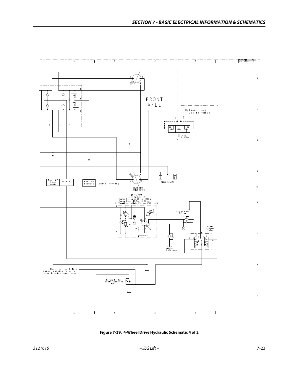 Wheel drive hydraulic schematic 4 of 2 -23 | JLG 660AJ Service Manual User Manual | Page 331 / 334