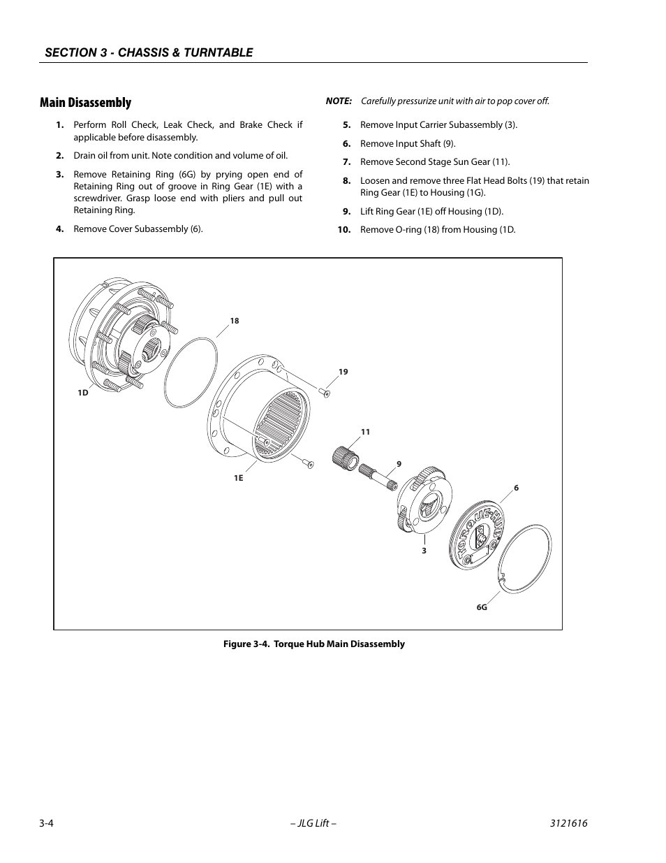 Main disassembly, Main disassembly -4, Torque hub main disassembly -4 | JLG 660AJ Service Manual User Manual | Page 48 / 334