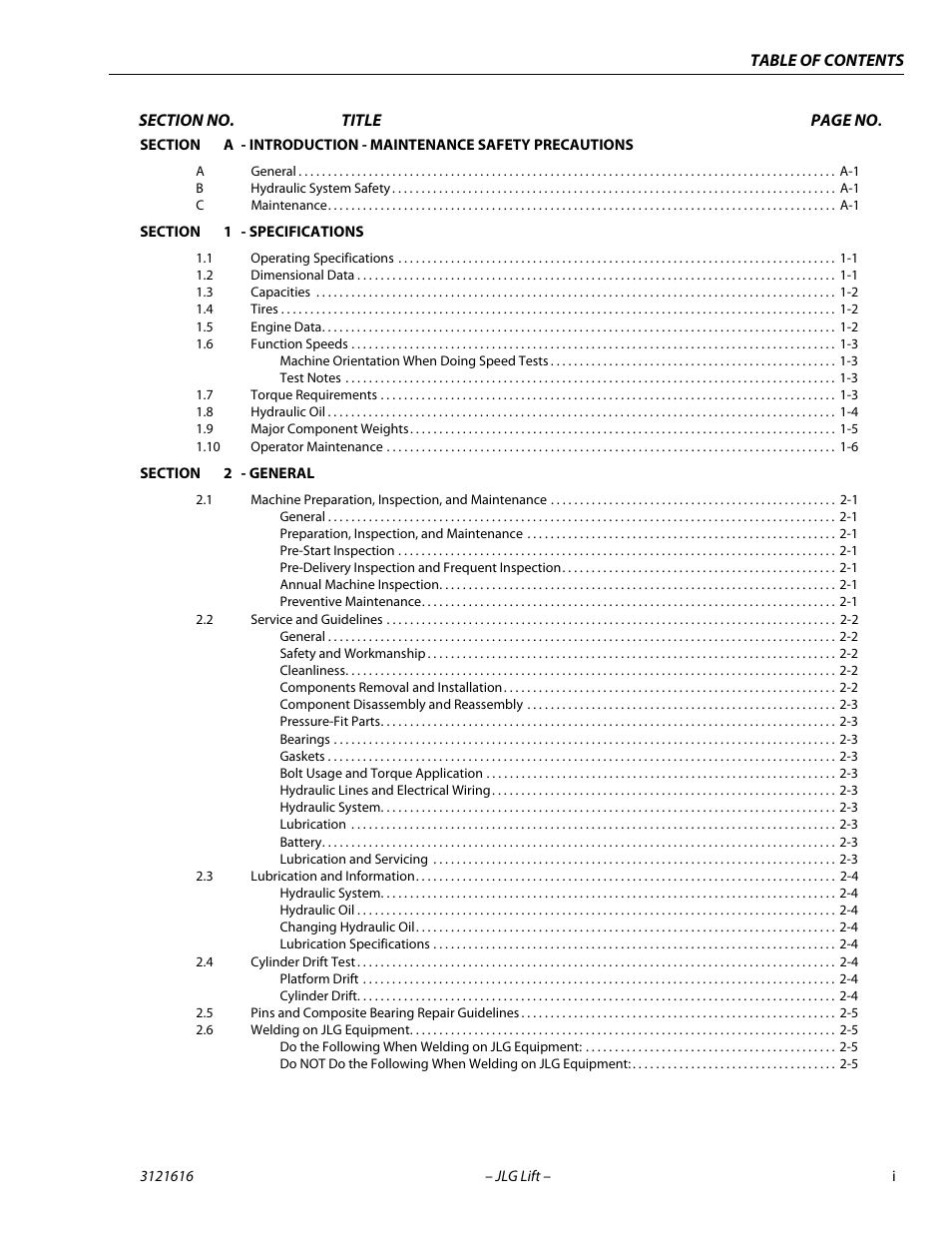 JLG 660AJ Service Manual User Manual | Page 5 / 334