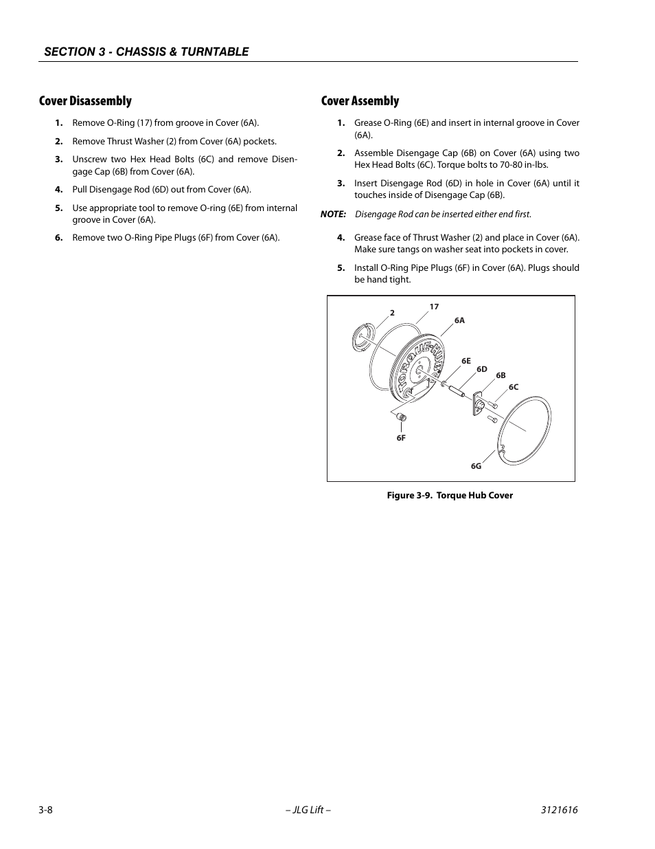 Cover disassembly, Cover assembly, Cover disassembly -8 cover assembly -8 | Torque hub cover -8 | JLG 660AJ Service Manual User Manual | Page 52 / 334