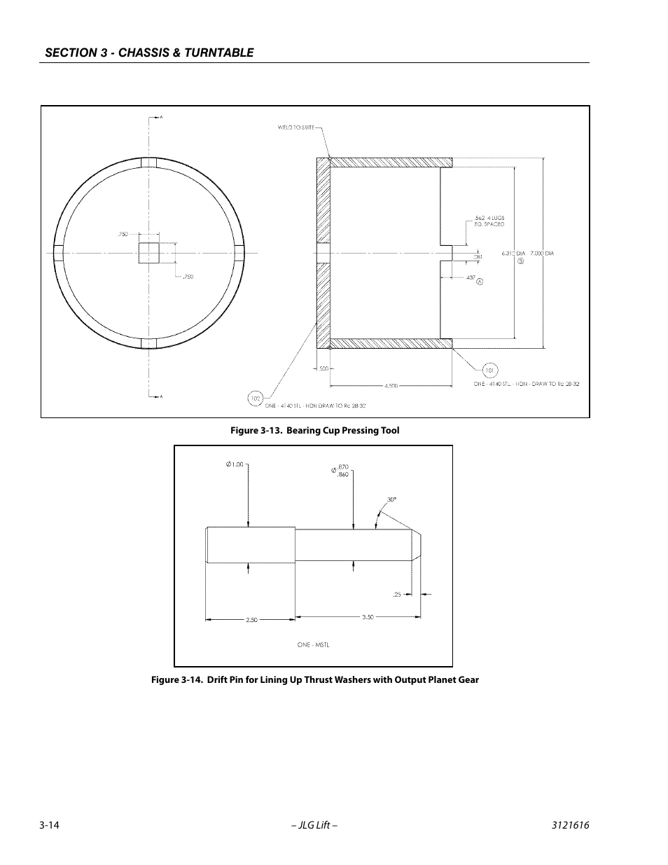 Bearing cup pressing tool -14 | JLG 660AJ Service Manual User Manual | Page 58 / 334
