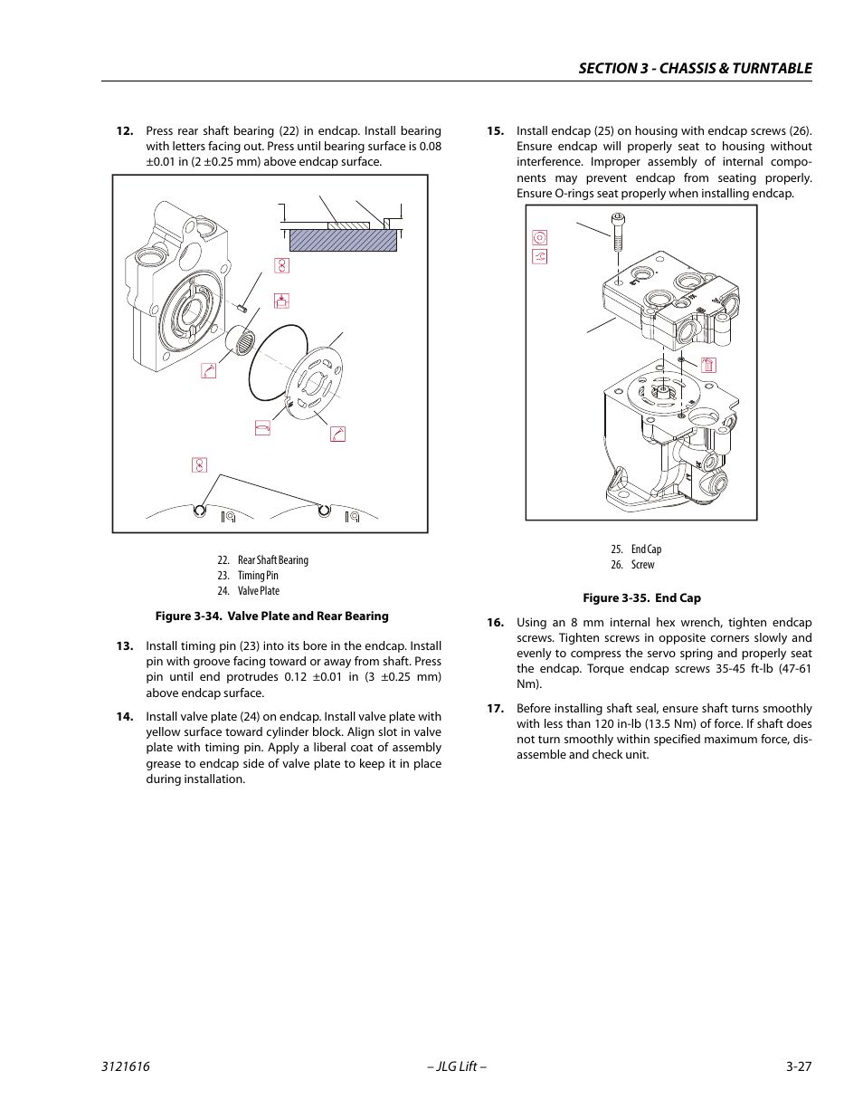 Valve plate and rear bearing -27, End cap -27 | JLG 660AJ Service Manual User Manual | Page 71 / 334