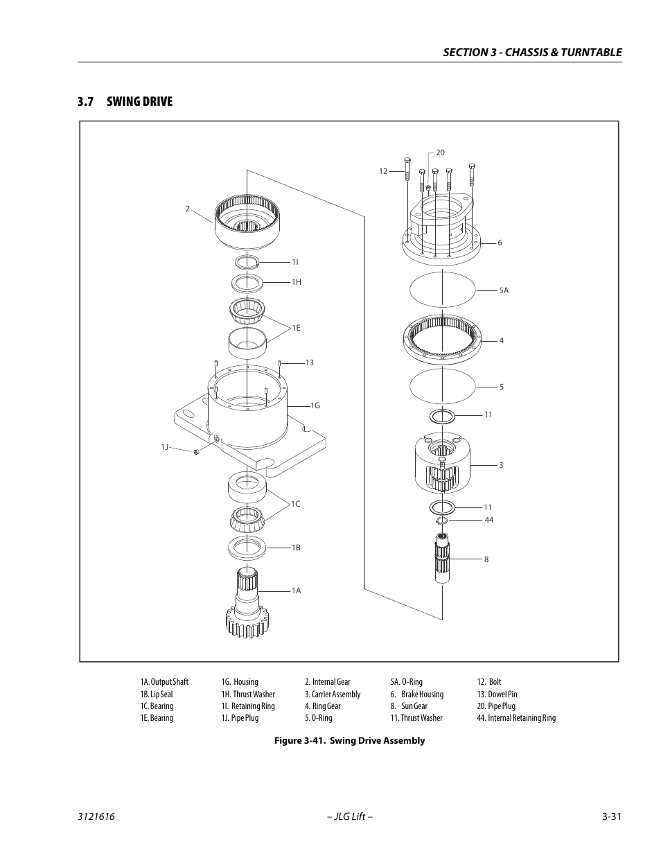7 swing drive, Swing drive -31, Swing drive assembly -31 | JLG 660AJ Service Manual User Manual | Page 75 / 334