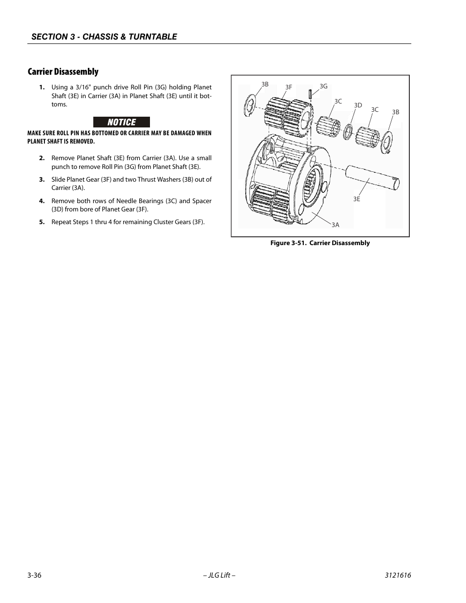 Carrier disassembly, Carrier disassembly -36 | JLG 660AJ Service Manual User Manual | Page 80 / 334