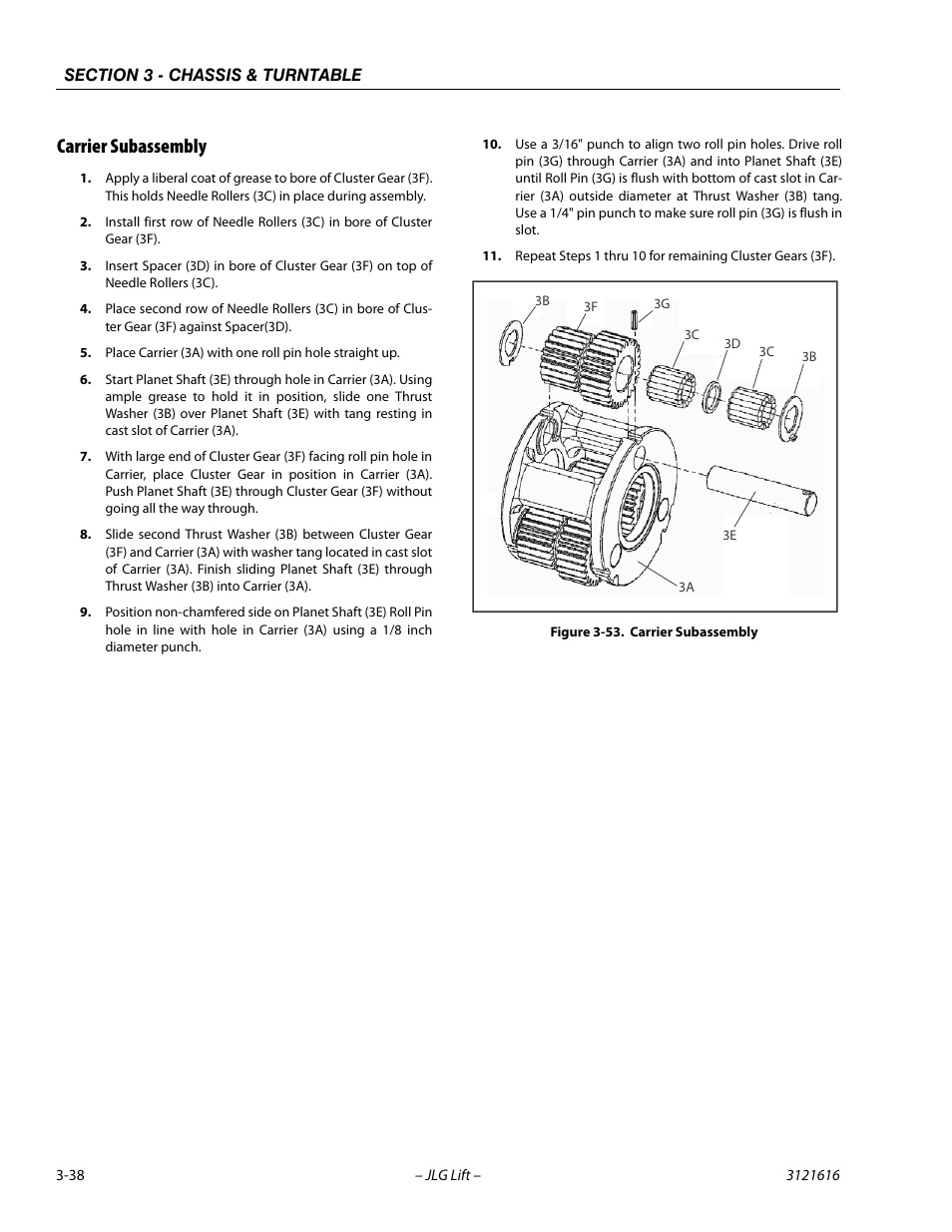 Carrier subassembly, Carrier subassembly -38 | JLG 660AJ Service Manual User Manual | Page 82 / 334