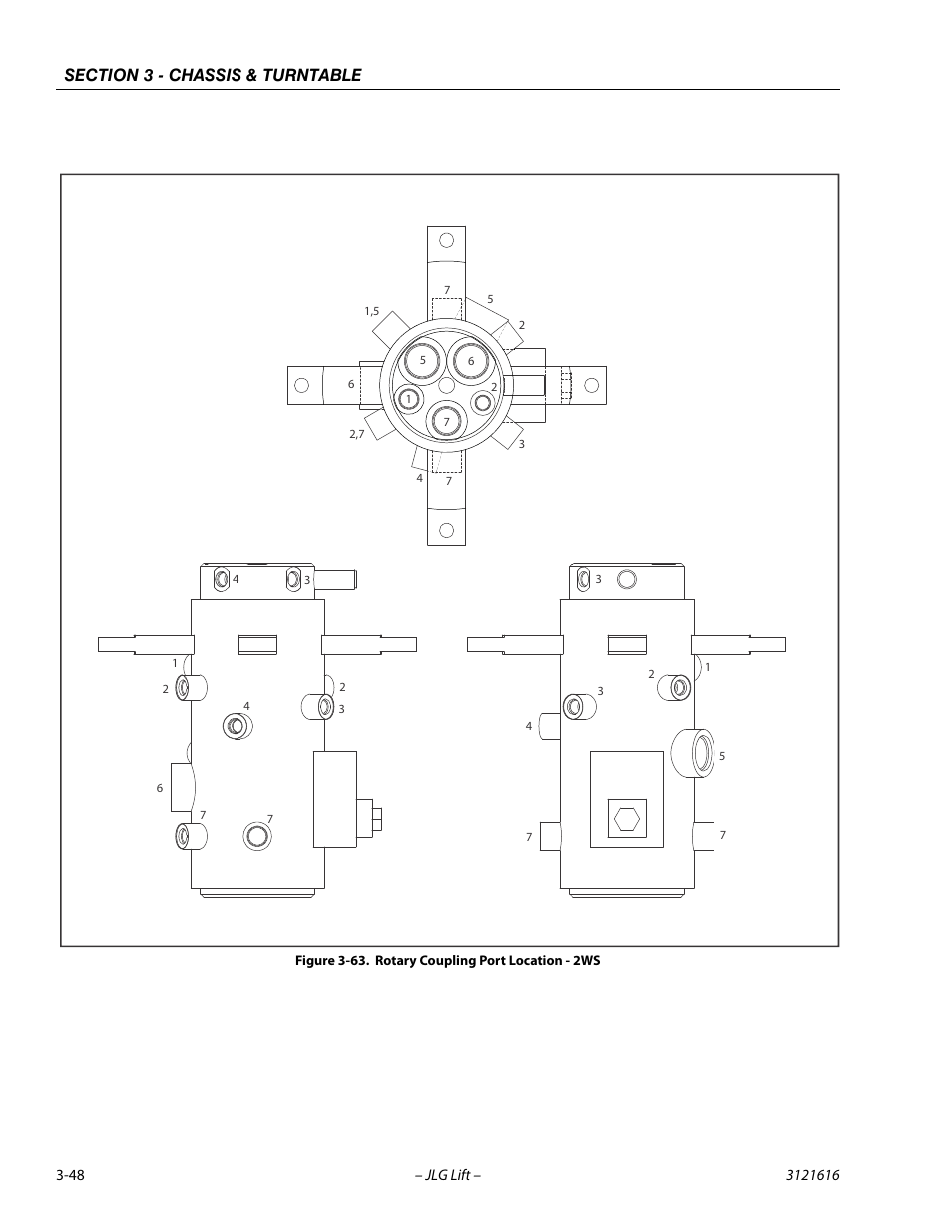 Rotary coupling port location - 2ws -48 | JLG 660AJ Service Manual User Manual | Page 92 / 334