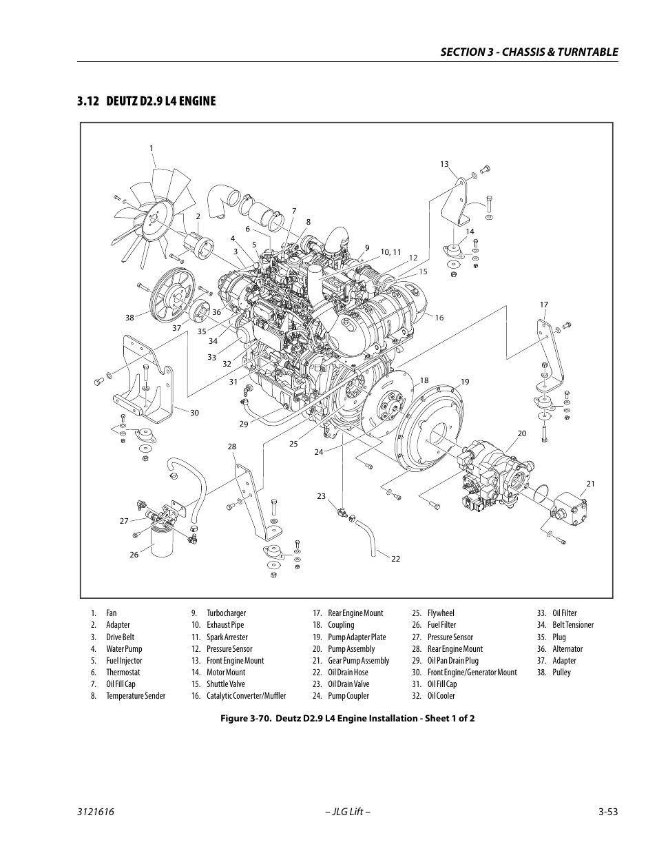 12 deutz d2.9 l4 engine, Deutz d2.9 l4 engine -53 | JLG 660AJ Service Manual User Manual | Page 97 / 334