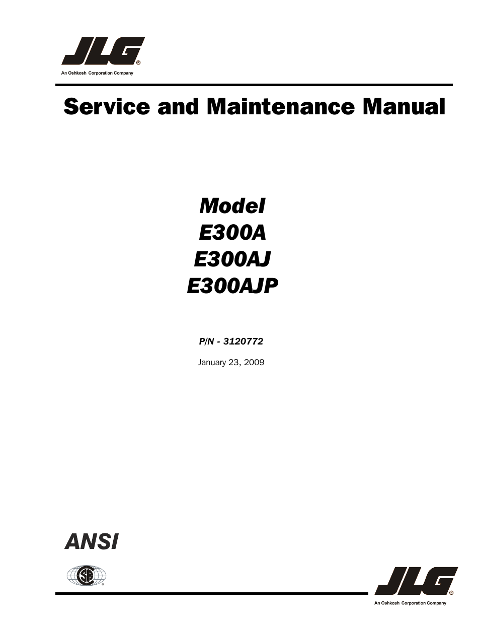 JLG E300 Service Manual User Manual | 174 pages