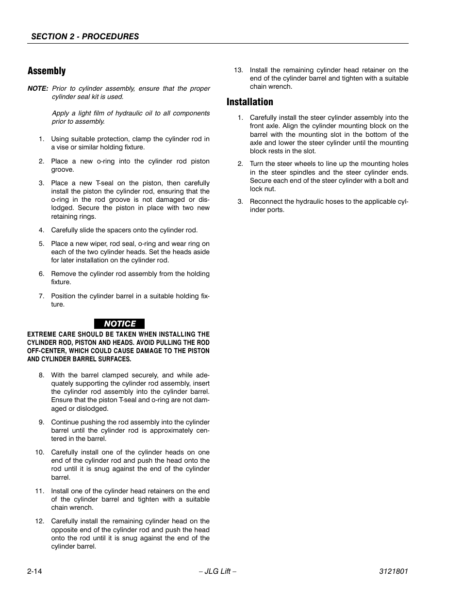 Assembly, Installation | JLG 260MRT Service Manual User Manual | Page 36 / 106