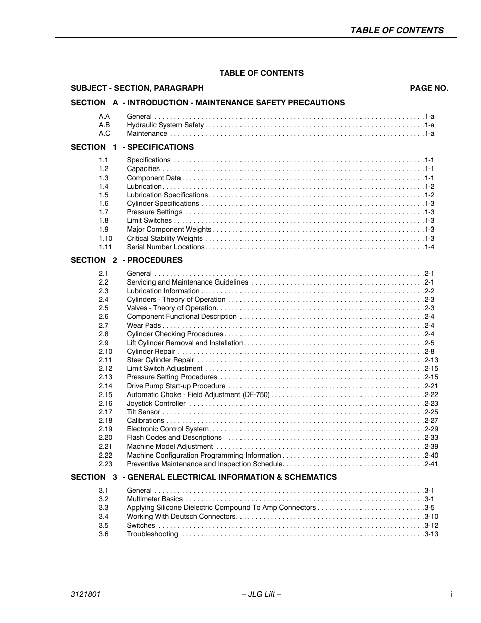 JLG 260MRT Service Manual User Manual | Page 5 / 106