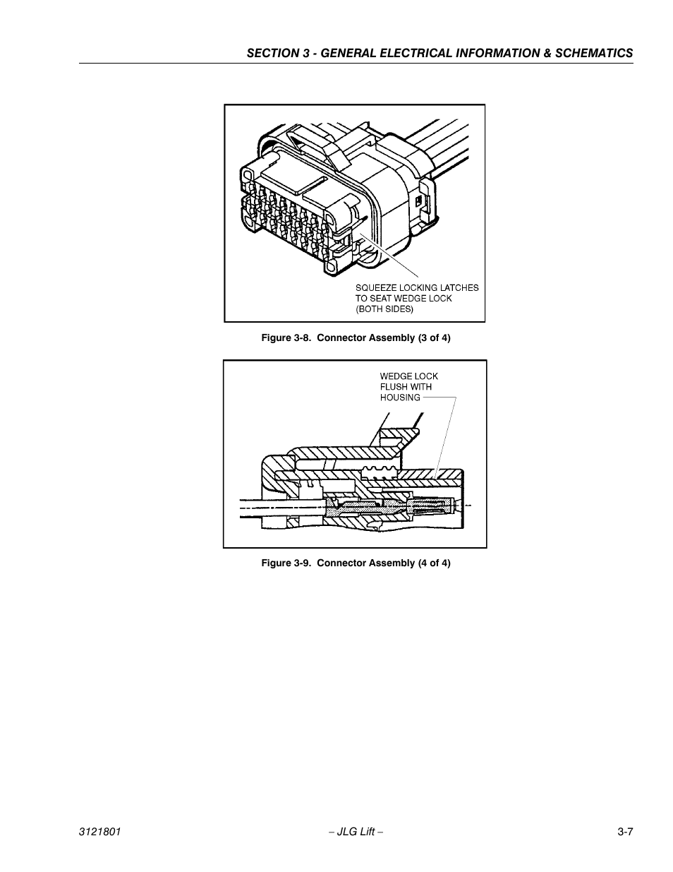 Connector assembly (3 of 4) -7, Connector assembly (4 of 4) -7, Ee figure 3-8. connector assembly (3 of 4)) | Ee figure 3-9. connector assembly (4 of 4)) | JLG 260MRT Service Manual User Manual | Page 73 / 106