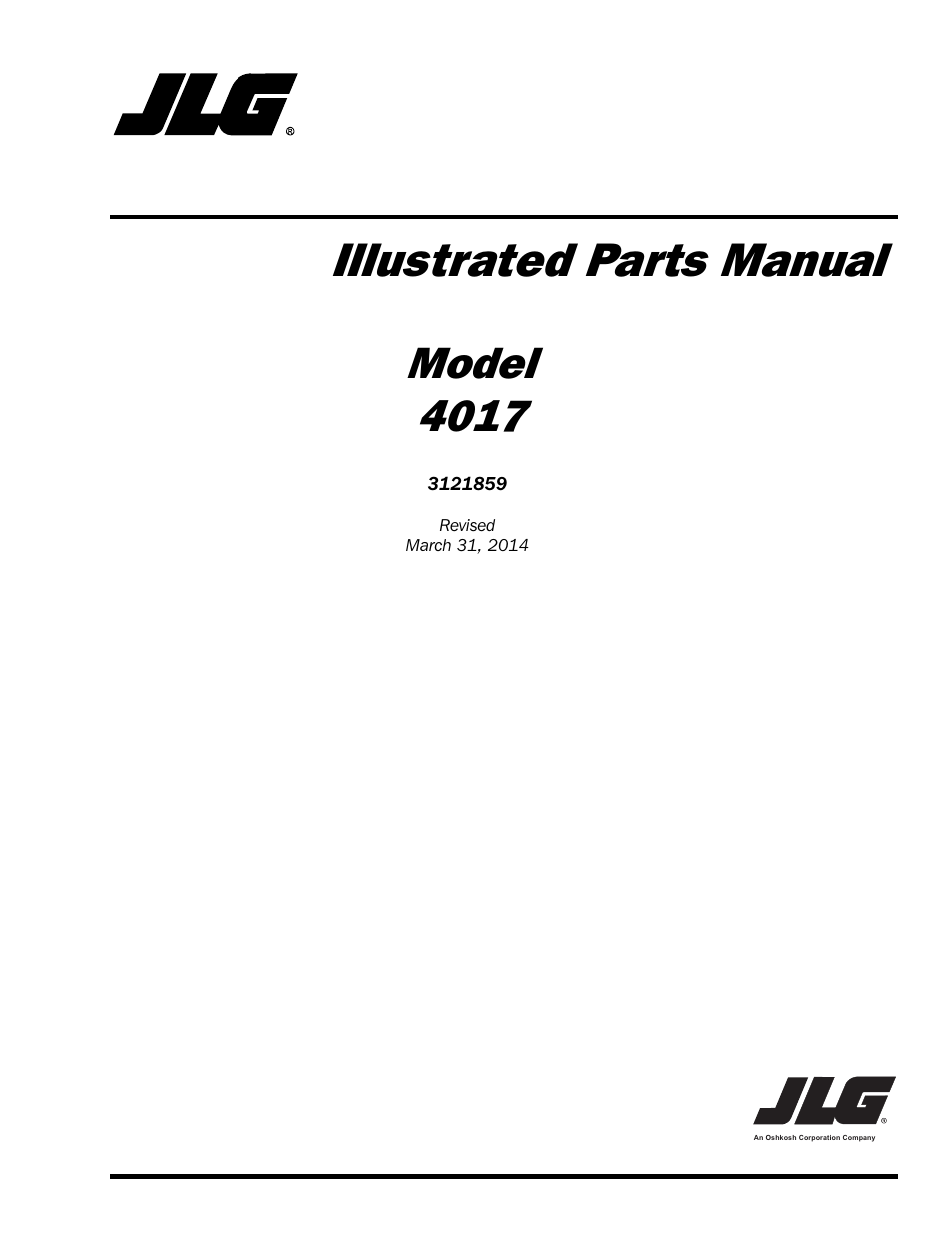 JLG 4017 Parts Manual User Manual | 357 pages