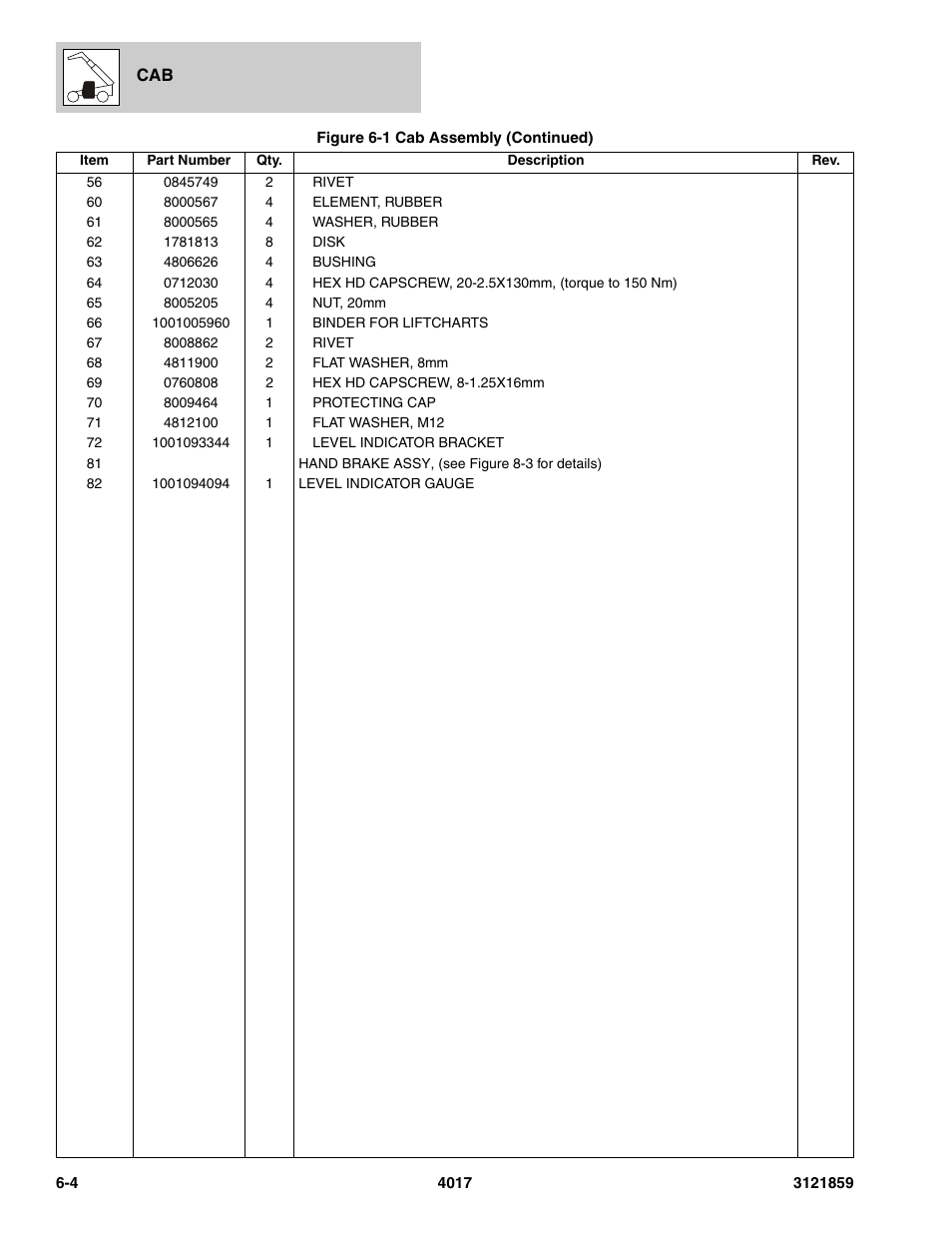 JLG 4017 Parts Manual User Manual | Page 164 / 357