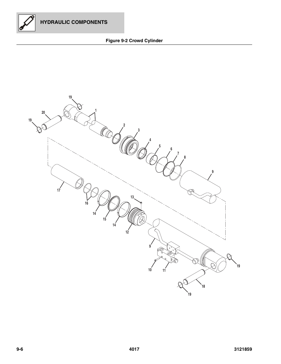 Figure 9-2 crowd cylinder, Crowd cylinder -6, See figure 9-2 for details) | JLG 4017 Parts Manual User Manual | Page 234 / 357