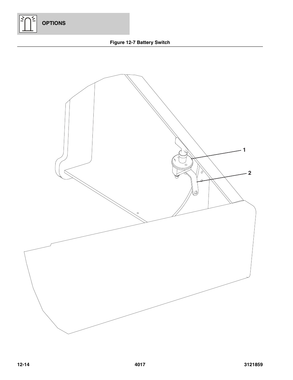 Figure 12-7 battery switch, Battery switch -14 | JLG 4017 Parts Manual User Manual | Page 337 / 357