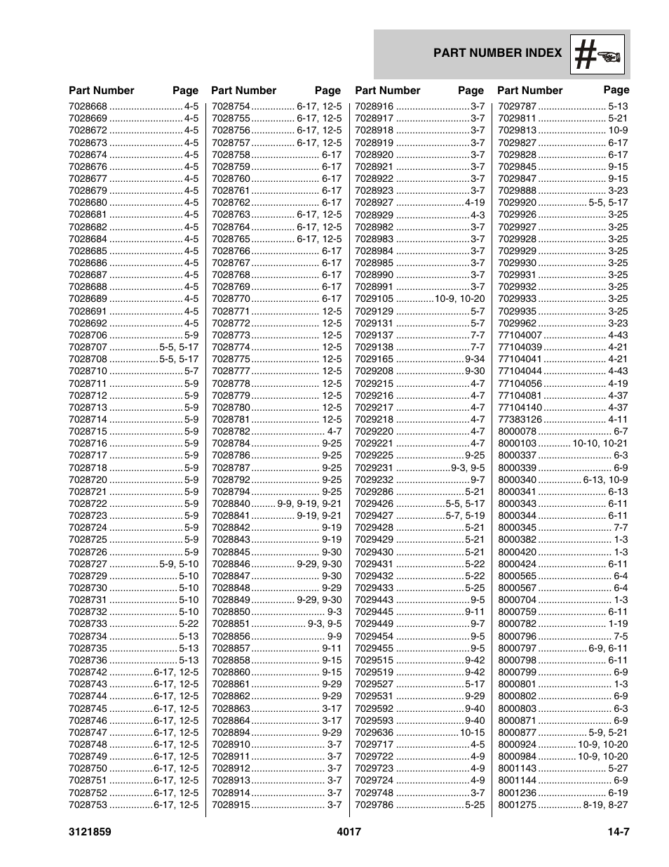 JLG 4017 Parts Manual User Manual | Page 352 / 357
